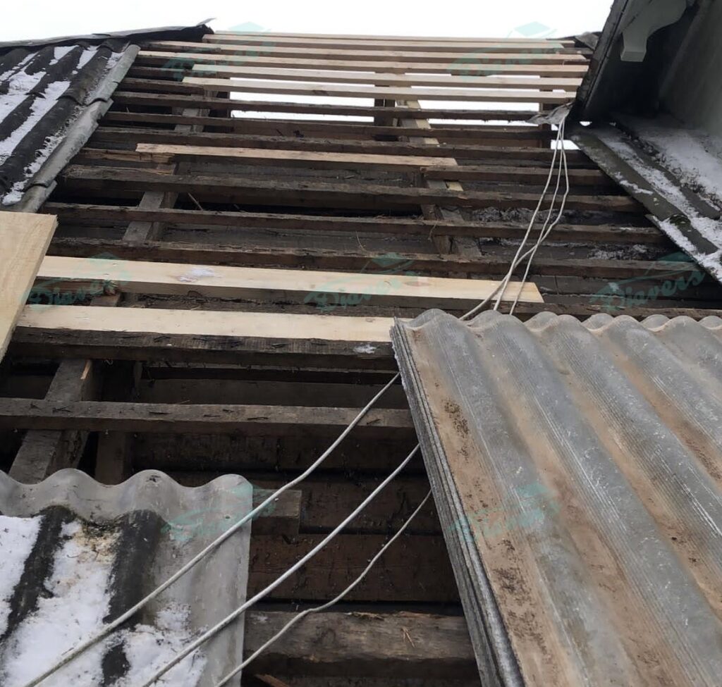 azbesta šīfera remonts